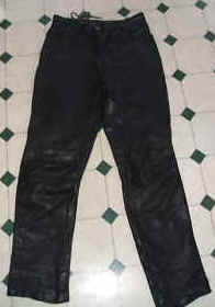 leather motorcycle trousers size 12  30" waist LONG LEG